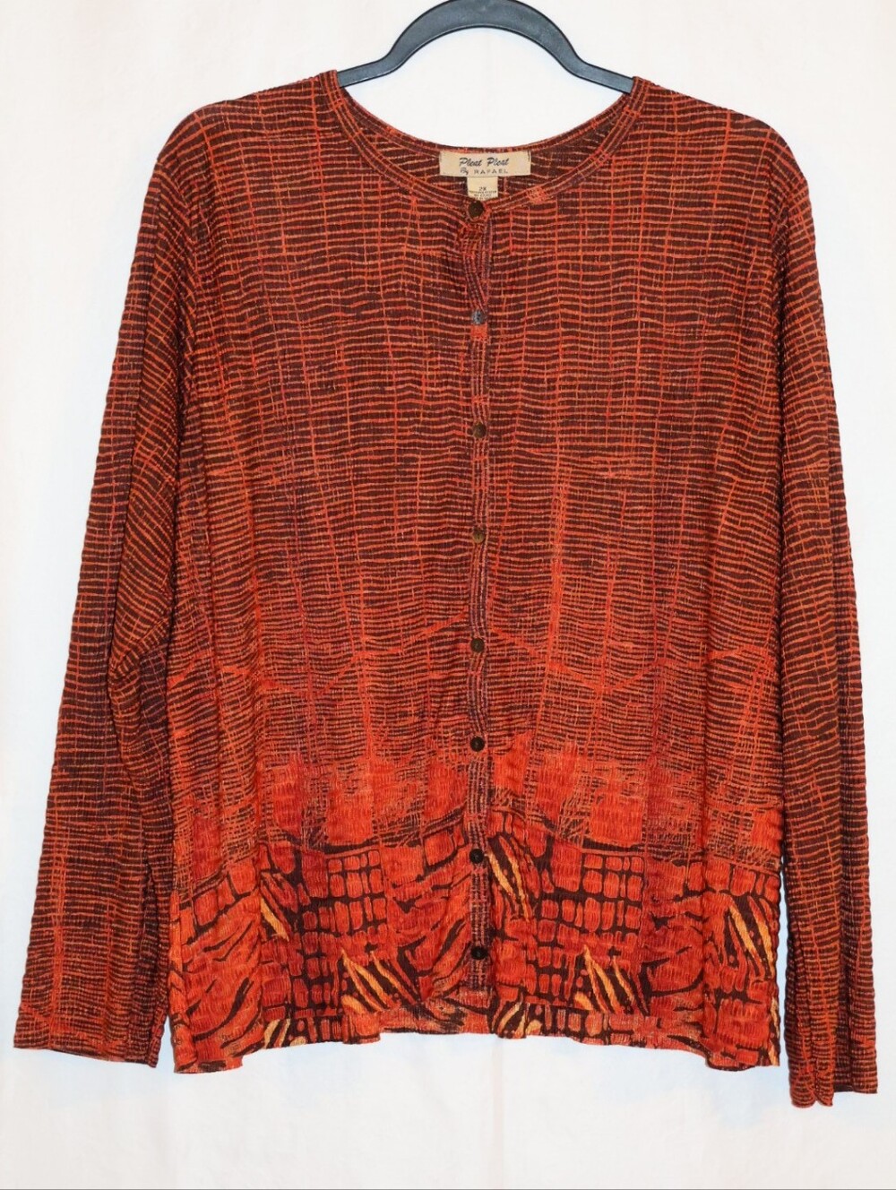 Pleat Pleat By Rafael Long Sleeve Textured Button-Up Cardigan.